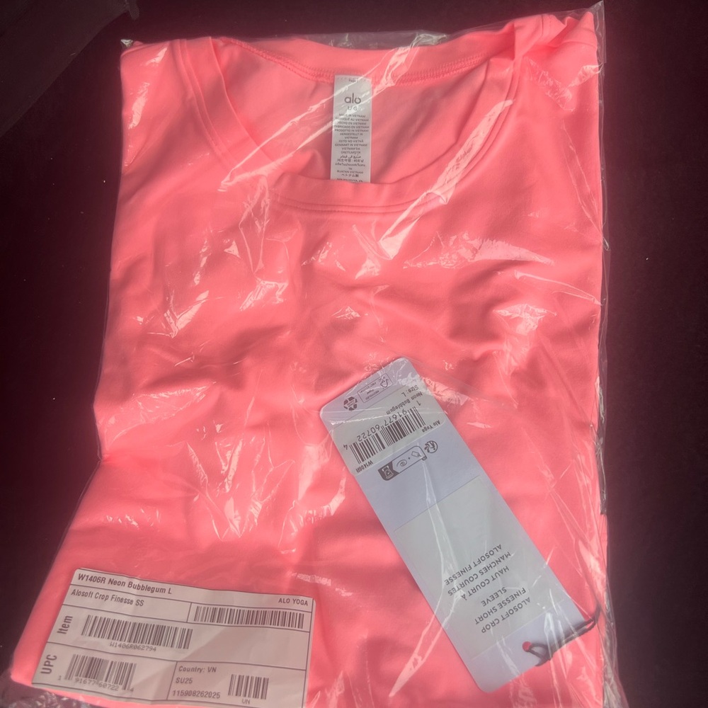 ALO Yoga Neon Pink Crop Top